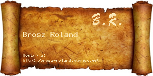 Brosz Roland névjegykártya