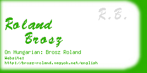 roland brosz business card